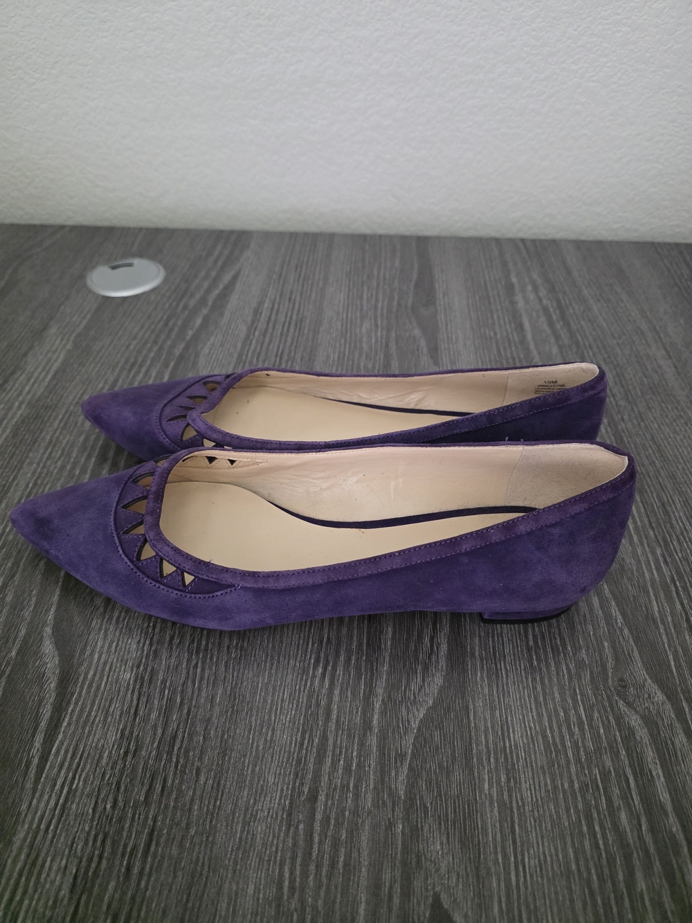 Nine West Purple Suede Flats with Cutout Detail - Picture 7 of 9